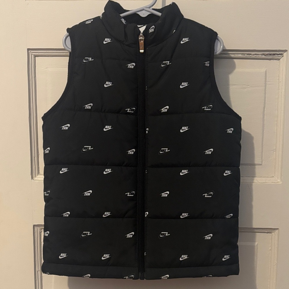 Nike Kids Black Logo Puffer Vest